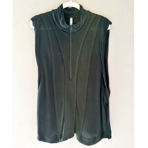 Free‎ People Movement Half Zip Blue Vest Athleisure Size Large